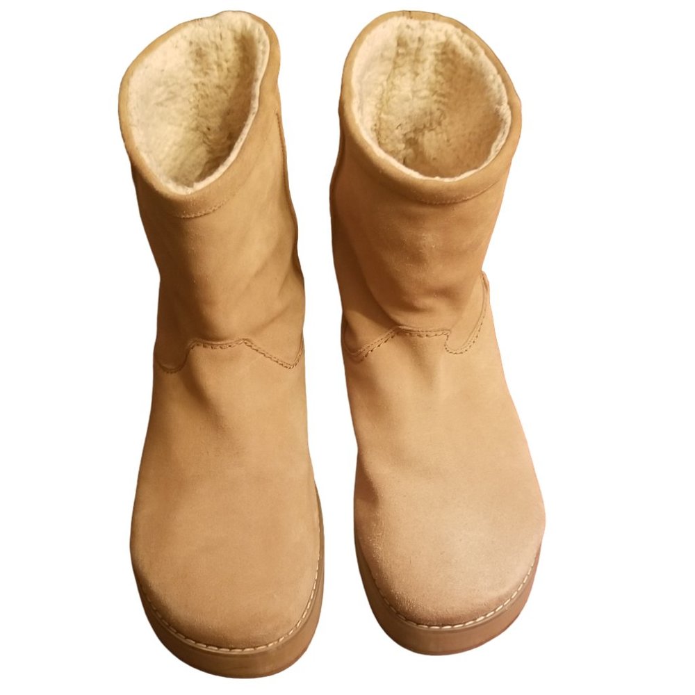 EUC | ZARA | Leather | Mid-rise Lined boots | Extra Fur Insoles | Size: 11 EU 44
